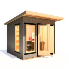 8 x 8 Shire Cali Insulated Garden Office - Isolated, Doors Open