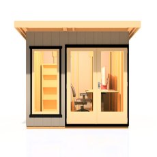 8 x 8 Shire Cali Insulated Garden Office - Front View, Doors Closed