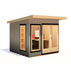 8 x 8 Shire Cali Insulated Garden Office - Isolated, Doors Closed