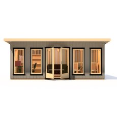 20 x 8 Shire Cali Insulated Garden Office - Front View, Doors Open