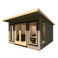 12 x 12 Shire Cali Insulated Garden Office - In Situ, Doors Closed