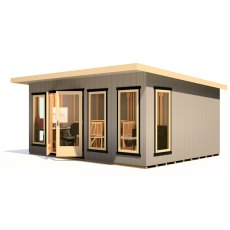 16 x 12 Shire Cali Insulated Garden Office - Isolated, Doors Open