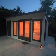 16 x 12 Shire Cali Insulated Garden Office With Side Storage  - tranquil night setting