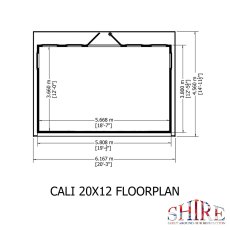 20 x 12 Shire Cali Insulated Garden Office - Footprint