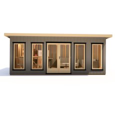 20 x 12 Shire Cali Insulated Garden Office - Front View, Doors Closed