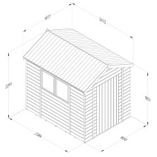 8x6 Forest Timberdale Tongue and Groove Apex Shed - dimensions