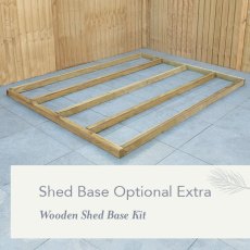 Wooden shed base frame ready for assembly