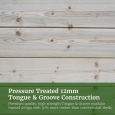 Pressure treated 12mm tongue and groove timber cladding detail