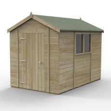 10 X 6 Forest Timberdale Tongue & Groove Apex Wooden Shed - Pressure Treated - isolated view - doors closed