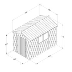 10 X 6 Forest Timberdale Tongue & Groove Apex Wooden Shed - Pressure Treated - dimensions