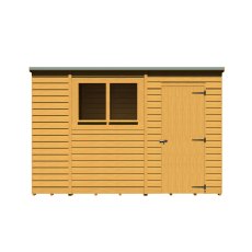 10 X 6 Shire Overlap Pent Shed - Isolated Angle View - Doors Closed