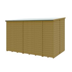 10 X 6 Shire Overlap Pent Shed - Isolated Back Angle View