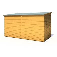 12x6 Shire Ranger Premium Pent Shed With Double Doors - isolated back angle view