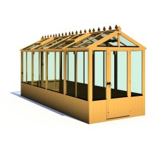 6 x 16 Shire Holkham Wooden Greenhouse - isolated - left side - door closed