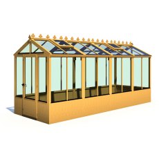 6 x 16 Shire Holkham Wooden Greenhouse - isolated - right side - door open