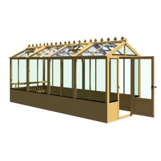 6 x 16 Shire Holkham Wooden Greenhouse - isolated - left side - door open