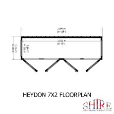 7x2 Shire Heydon Wooden Mini Greenhouse - footprint