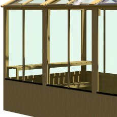 6 x 12 Shire Holkham Wooden Greenhouse - isolated - side angle