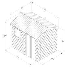 8x6 Forest Timberdale Tongue and Groove Reverse Apex Shed - dimensions