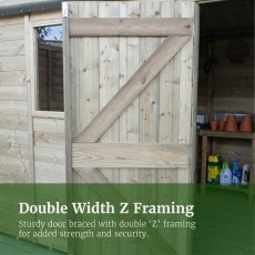 8x6 Forest Timberdale Tongue and Groove Reverse Apex Shed - doors