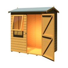 6x4 Shire Lewis Premium Reverse Apex Shed Door In Right Hand Side  - isolated angle view, doors open