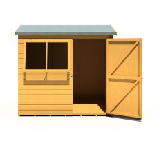 7x5 Shire Lewis Premium Reverse Apex Shed Door in Right Hand Side - isolated front view, doors open