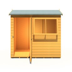 7x5 Shire Lewis Premium Reverse Apex Shed Door in Left Hand Side - isolated front view - doors open