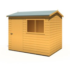 8x6 Shire Lewis Professional Reverse Apex Shed Door In Left Hand Side - Isolated angle view