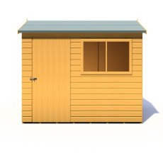 8x6 Shire Lewis Professional Reverse Apex Shed Door In Left Hand Side - isolated front angle view, doors closed