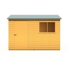 10x6 Shire Lewis Professional Reverse Apex Shed Door In Left Hand Side - isolated front view, doors closed