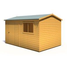 12x8 Shire Lewis Professional Reverse Apex Shed Door In Left Hand Side - isolated angle view