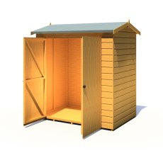 4x6 Shire Lewis Professional Reverse Apex Shed - isolated angle view, doors open