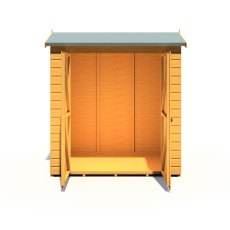 4x6 Shire Lewis Professional Reverse Apex Shed - isolated front view, doors open