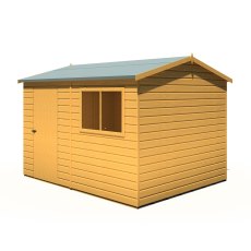 10x8 Shire Lewis Professional Reverse Apex Shed Door In Left Hand Side - isolated angle view