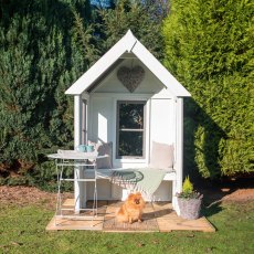 Shire Almarie Wooden Garden Arbour - Pressure Treated - in situ, front view