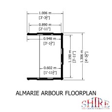 Shire Almarie Wooden Garden Arbour - footprint