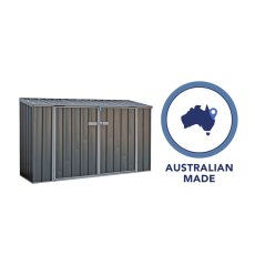 7'5x2'5 Mercia Absco Metal Bike Shed in Woodland Grey - made in Australia