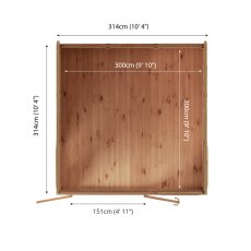 3.00m x 3.00m Mercia Self Build Insulated Garden Room - footprint