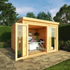 3.00m x 3.00m Mercia Self Build Insulated Garden Room - in situ, doors open