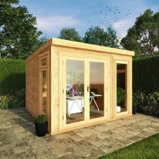 3.00m x 3.00m Mercia Self Build Insulated Garden Room - in situ, doors closed