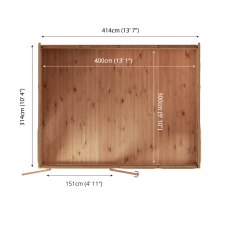 4.00m x 3.00m Mercia Self Build Insulated Garden Room - footprint