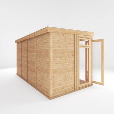 4.00m x 2.00m Mercia Self Build Insulated Garden Room - isolated back angle view