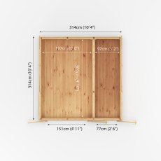 3.00mx3.00m Mercia Insulated Garden Room With Side Shed - footprint