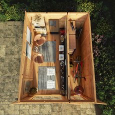 3.00mx4.00m Mercia Insulated Garden Room With Side Shed - in situ, top view