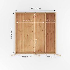 4.00mx4.00m Mercia Insulated Garden Room With Side Shed - dimensions