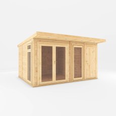 4.00mx3.00m Mercia Insulated Garden Room With Side Shed - isolated angle view