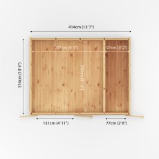 4.00mx3.00m Mercia Insulated Garden Room With Side Shed - footprint