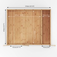 5.00mx4.00m Mercia Insulated Garden Room With Side Shed - footprint