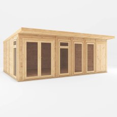 6.00mx4.00m Mercia Insulated Garden Room With Side Shed - isolated angle view