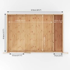 6.00mx4.00m Mercia Insulated Garden Room With Side Shed - footprint